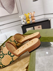 GG EXCLUSIVE SLIDE SANDAL CARAMEL SEDGE