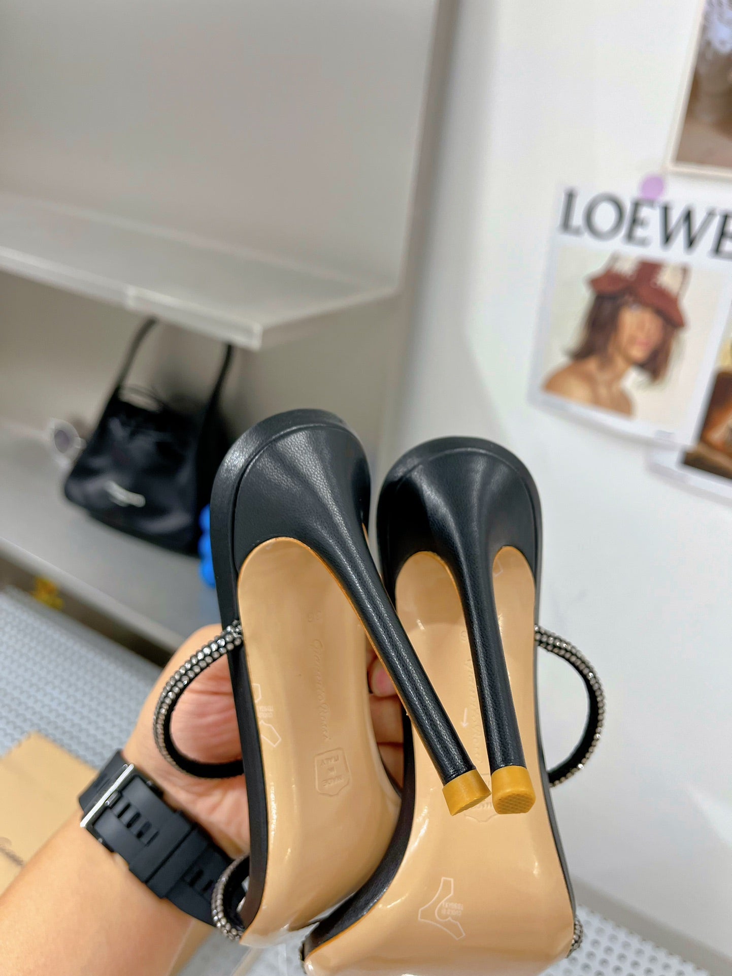 GIANVITO ROSSI 26S POINTED HIGH-HEEL SANDALS 100 MM IN BLACK LAMBSKIN