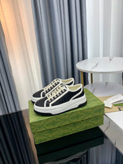 GG SNEAKER FLATFORM BLACK CANVAS