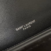 KATE TASSEL 20 BLACK CALFSKIN WITH SILVER LOGO
