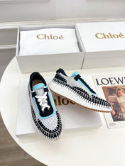 CHLOÉ NAMA SNEAKER IN BLACK MIX COLORFUL SPECIAL FABRIC