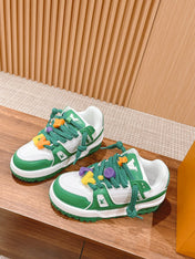 LV Trainer Maxi Sneaker White Mix Green Calfskin