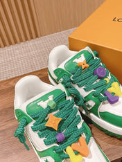 LV Trainer Maxi Sneaker White Mix Green Calfskin