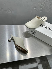 LW TOY MULE 55 WHITE CALFSKIN