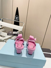 POINTED TOE SLINGBACK KITTEN HEEL WITH BOW IN PINK GLOSSY LAMBSKIN