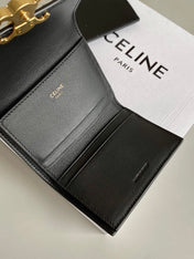 TRIOMPHE 9 WALLET TWO-IN-ONE BLACK CALFSKIN