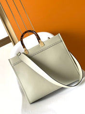Fend Sunshine Medium Bag 35 Light Grey Leather