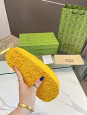 PLATFORM SANDALS IN BRIGHT YELLOW MONOGRAM IMPORTED TPU