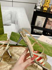 HIGH HEEL 65MM IN LIGHT GOLD CALFSKIN WITH RED HEART
