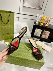 HIGH HEEL 65MM IN BLACK CALFSKIN WITH RED HEART