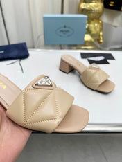 PRA EMBROIDERED SANDALS 45 BEIGE LAMBSKIN