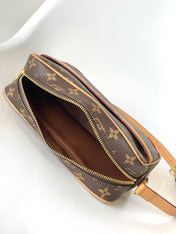 TROCADERO MINI MESSENGER BAG 23 IN BEIGE AND BROWN MONOGRAM COATED CANVAS