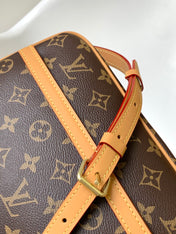 TROCADERO MEDIUM MESSENGER BAG 27 IN BEIGE AND BROWN MONOGRAM COATED CANVAS