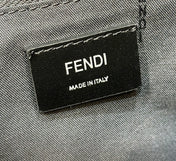 FENDI STRIKE 41 MEDIUM FF MIDNIGHT BLUE JACQUARD FABRIC BACKPACK