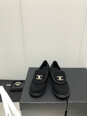 moccasins black denim 40mm