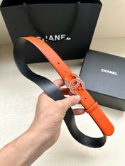 CHANEL 25S BELT 30 MM IN ORANGE CALFSKIN 616965