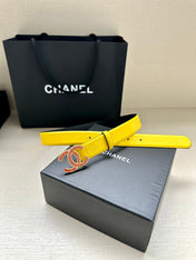 CHANEL 25S BELT 30 MM IN YELLOW CALFSKIN 616967
