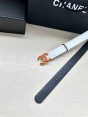 CHANEL 25S BELT 30 MM IN WHITE CALFSKIN 616972