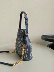 MEDIUM C'EST 24 IN BLUE CD-EMBOSSED OBLIQUE JACQUARD