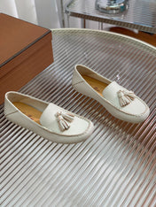 LP DOT SOLE WALK LOAFERS WHITE LAMBSKIN