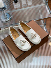 LP DOT SOLE WALK LOAFERS WHITE LAMBSKIN