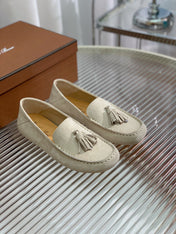 LP DOT SOLE WALK LOAFERS CREAMY WHITE SUEDE