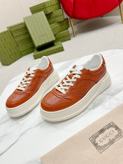 GG EMBOSSED TRAINER CARAMEL CALFSKIN