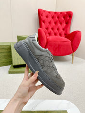 GG TRAINER BRIGHT GRAY CALFSKIN