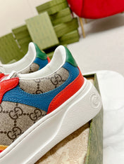 GG TRAINER LIGHT BROWN AND CANDY CALFSKIN