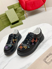 GG TRAINER BLACK CALFSKIN WITH PATTERN