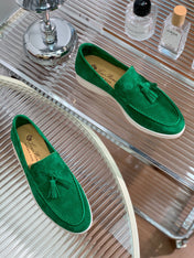LP SUMMER WALK TASSELS LOAFERS DARK GREEN SUEDE