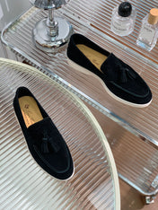 LP SUMMER WALK TASSELS LOAFERS BLACK SUEDE
