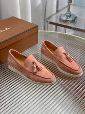 LP SUMMER WALK TASSELS LOAFERS BLUSH PINK SUEDE