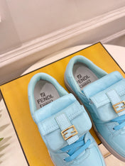 FENDI TRAINER SNEAKER IN SKY BLUE LAMBSKIN