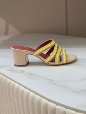 LP SPRIGHTLY CHARMS MID-SANDAL LEMON CALFSKIN
