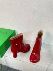 ATOMIC ANKLE BOOT IN RUBY RED CALFSKIN 75 MM