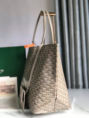 SAINT LOUIS PM 40 IN GREY MIX GREEN GOYARDINE CANVAS AND CALFSKIN