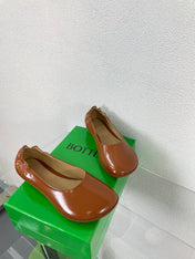ATOMIC BALLERINA FLAT IN BRONZE BROWN CALFSKIN