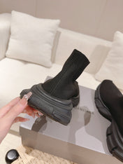 BALENCIAGA 25S SPEED TRAINER SNEAKERS 55 MM IN BLACK KNIT STYLE 2