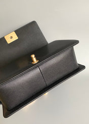 CC MEDIUM 25 BOY BAG IN BLACK LAMBSKIN GOLD HARDWARE
