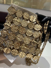 CHANEL 26S PARIS-GREECE MEDALLION CROSSBODY BAG 19 IN GOLD METALLIC LAMBSKIN GOLD HARDWARE