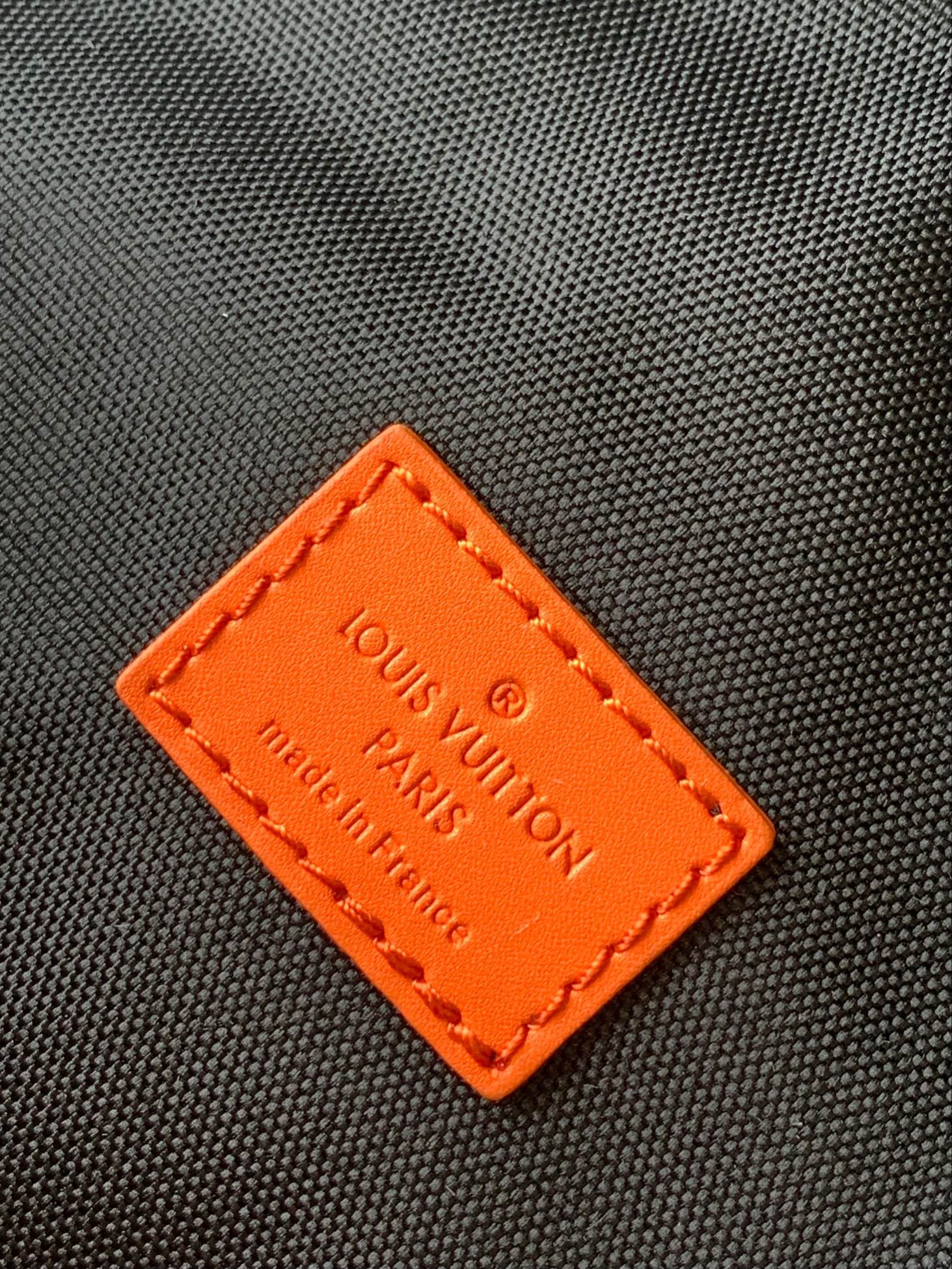 LV 25S BUMBAG 37 IN BLACK AND ORANGE COATED MONOGRAM CALFSKIN