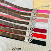 LV Initiales 30mm Reversible Belt Gold Rotating Buckle Burgundy Brown Leather