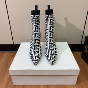 BALMAIN 26S BOOTS 95 MM IN BLACK AND WHITE FLYKNIT STYLE 6