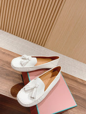 LP DOT SOLE WALK LOAFERS WHITE DEERSKIN