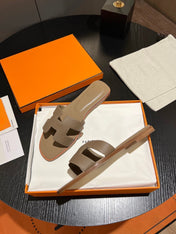 0RAN SANDAL Leather Peanut