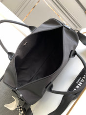 CC TRAVEL BAG 45 IN BLACK CANVAS WITH WHITE LOGO