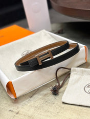 HM FOCUS BUCKLE & REVERSIBLE BLACK AND TAWNY BROWN LEATHER STRAP 13MM COPPER HARDWARE