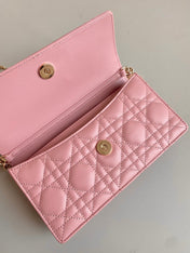 LADY 21 CHAIN BAG IN HOT PINK LAMBSKIN