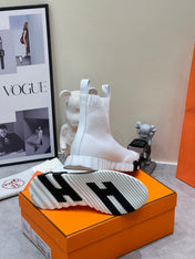 H FUN CLASSIC SNEAKER STYLISH WHITE FABRIC